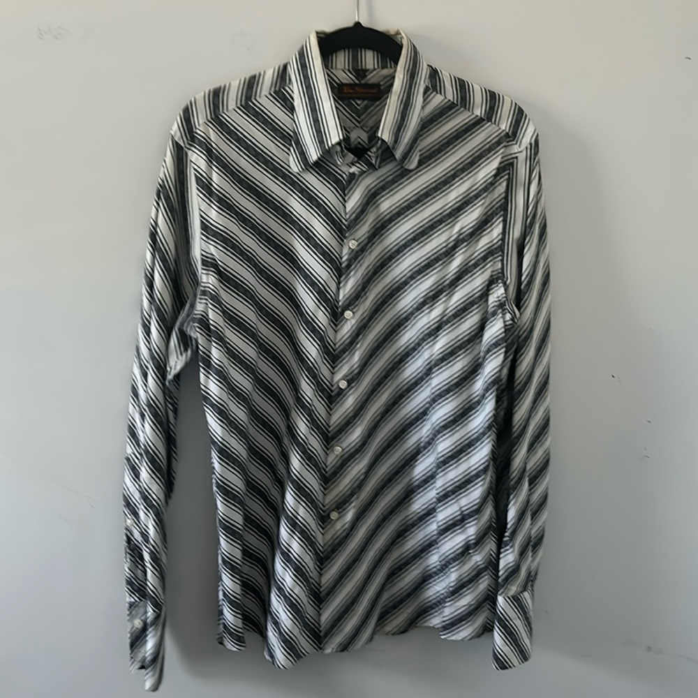 Ben Sherman original used black and white button down shirt. Good condition